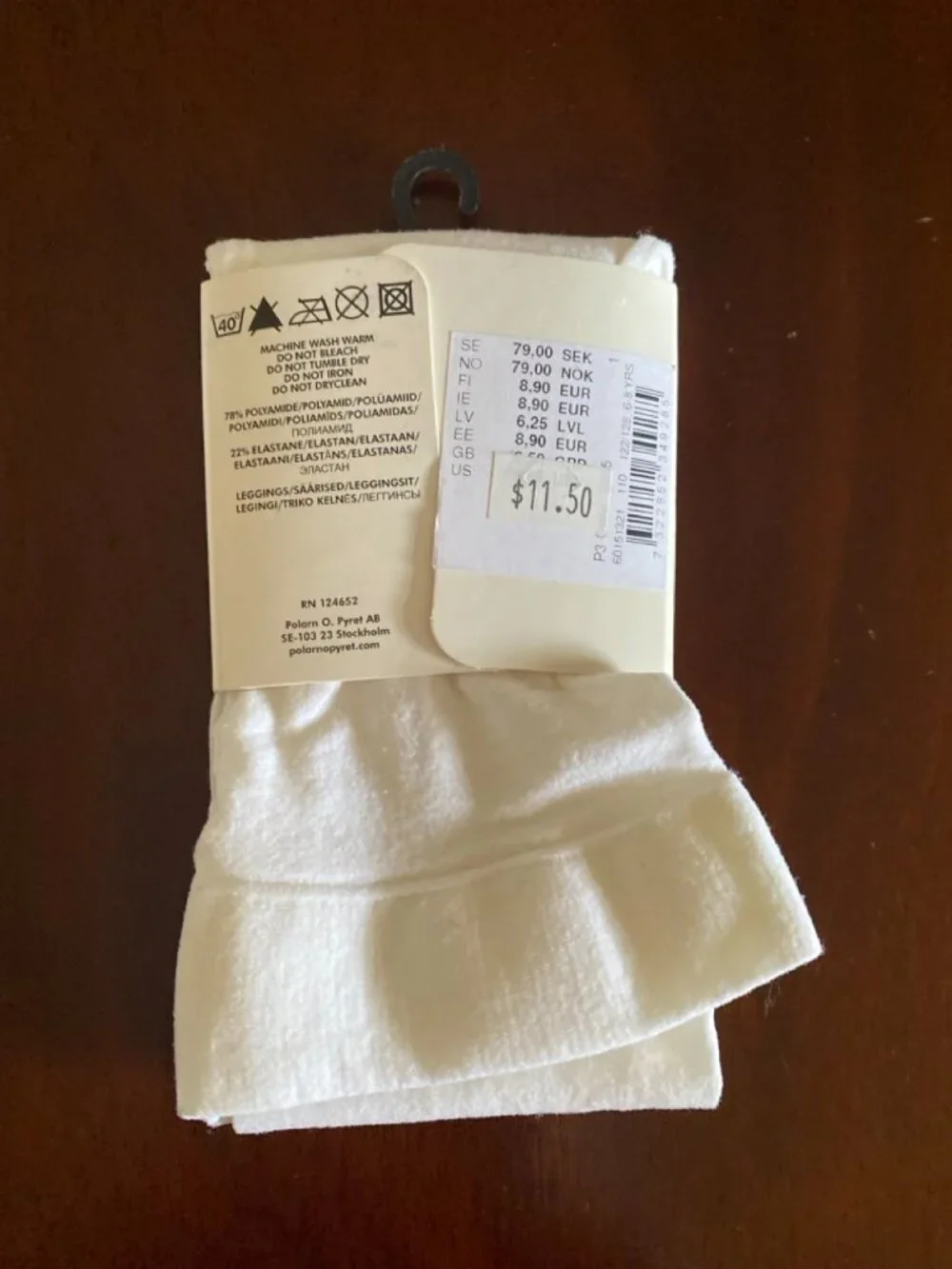 Polarn O. Pyret White Leggins Size 6-8 Years